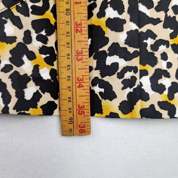 Anne Klein Womens Leopard Print Sleeveless V-Neck Dress Size 6 Saffron Multi - Picture 12 of 12